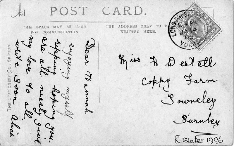 St Marys Church gate - postcard.jpg - The reverse of the previous image of St Mary's Church gate. Card date stamped Jan 08